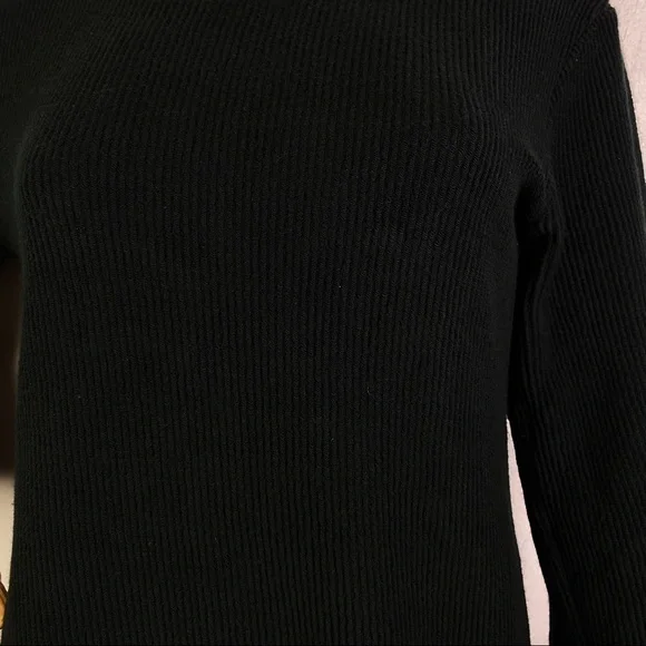 REFORMATION BLACK RIBBED PULLOVER SWEATER - Picture 4 of 7
